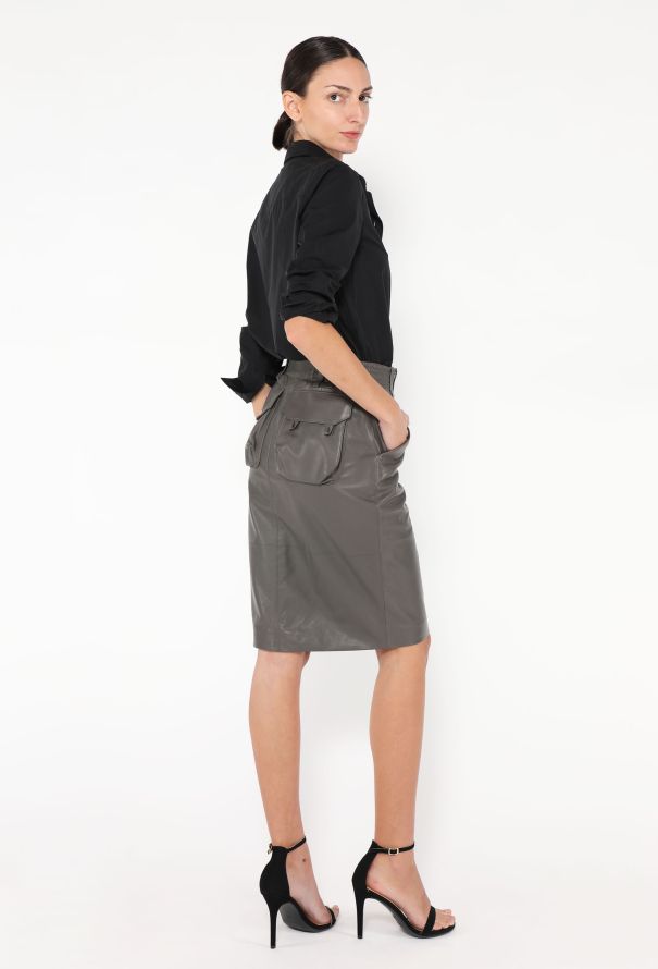 Saint Laurent Pre-Fall 2024 Cargo Leather Skirt - 5