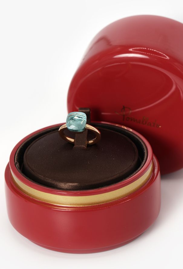 Pomellato 18k Rose Gold & Sky Blue Topaz Nudo Ring - 2 Pomellato 18k Rose Gold & Sky Blue Topaz Nudo Ring - 2