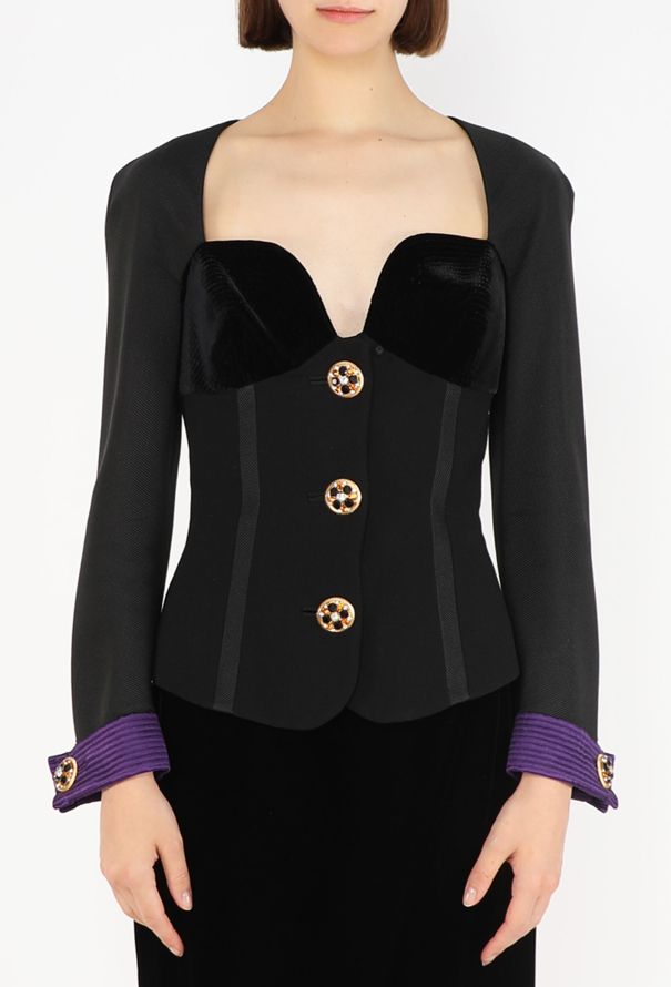 Gianni Versace Plunging Velvet Bustier Top, F/W 1991 - 4