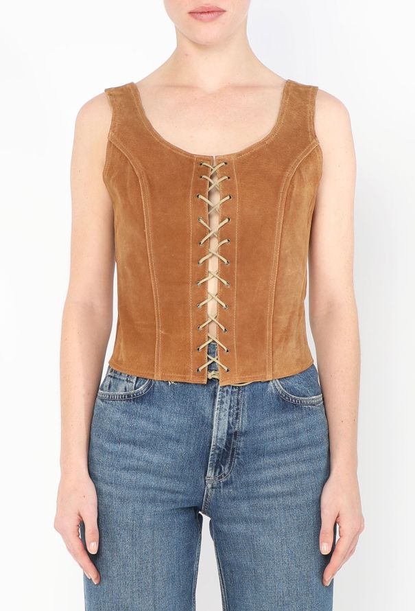 Suede Lace-Up Top - 1