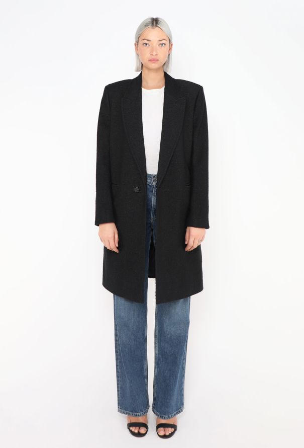 Saint Laurent Pre-Fall 2019 Iridescent Notched Coat - 3