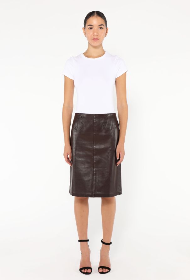 Alaïa Early '80s Stitched Leather Skirt - 1 Alaïa Early '80s Stitched Leather Skirt - 1