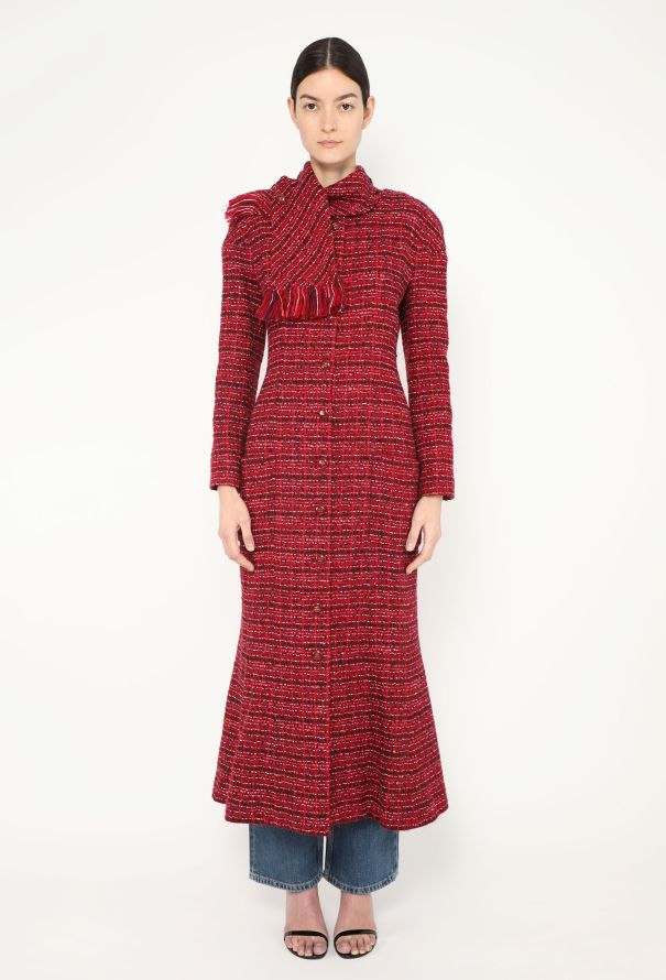 Chanel 2001 Fringe Scarf 'CC' Coat - 1
