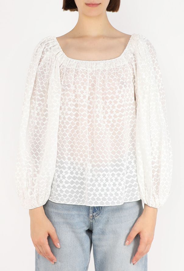 Alaïa Off-Shoulder Voile Blouse, 2019 - 4