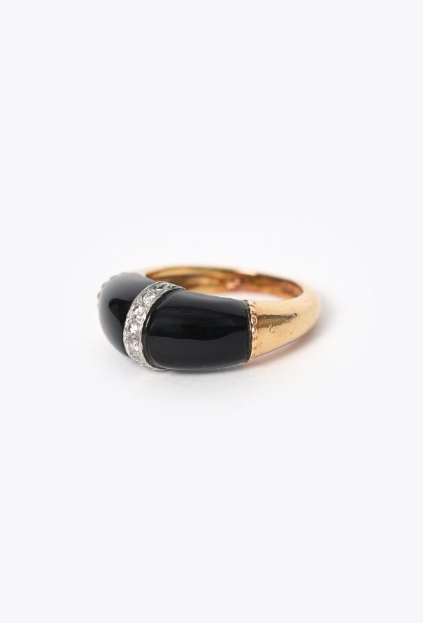 Vintage Fine Jewelry Collectible: '70s Kutchinsky 18K Gold, Onyx & Diamond Ring - 3