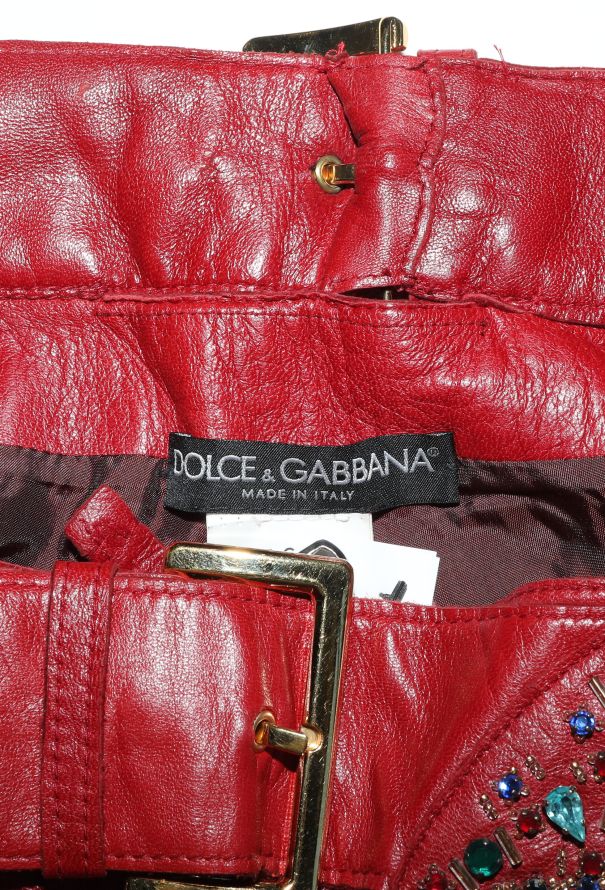 Dolce & Gabbana Embellished Leather Pants, 2001 - 7