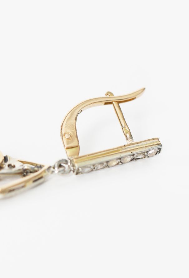 Vintage Fine Jewelry 1930s Art Déco 18K Gold & Diamond Dormeuses - 6