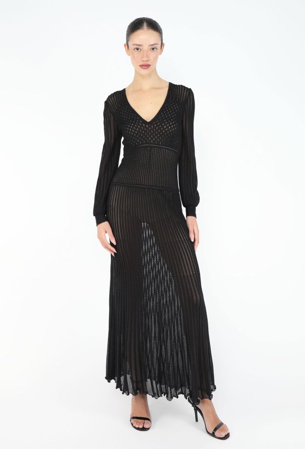 Alexander McQueen Scalloped Knit Maxi Dress - 1