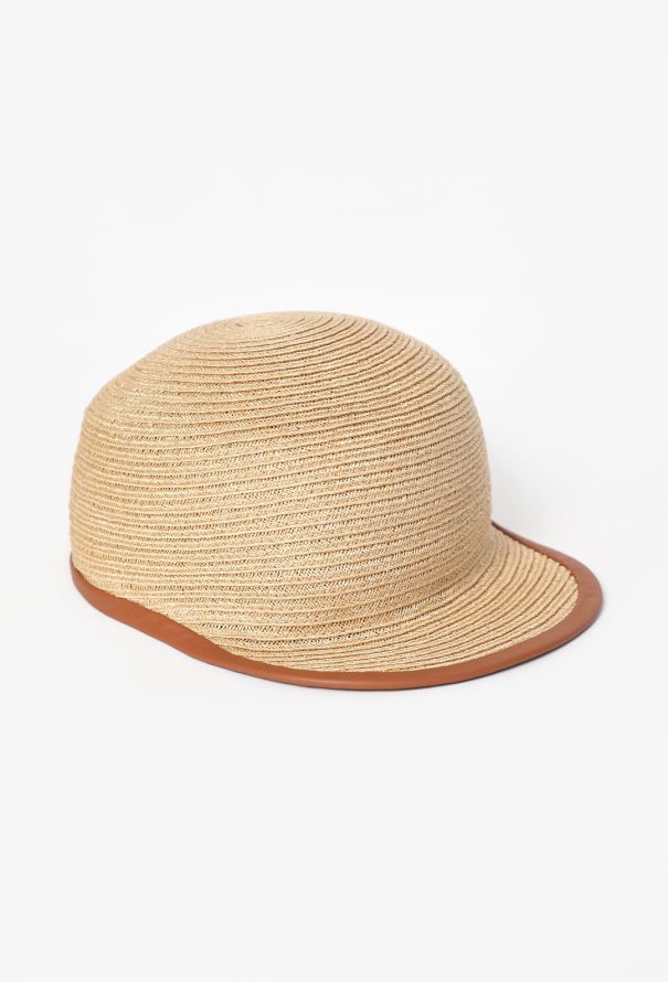 Hermès Leather Trim Straw Cap - 2