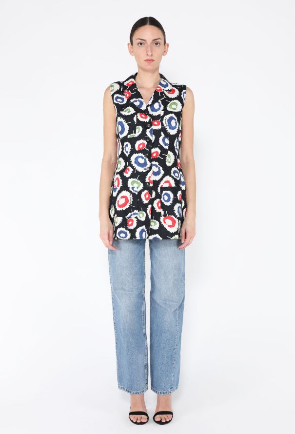 Chanel 1997 Floral Printed Linen Vest - 3