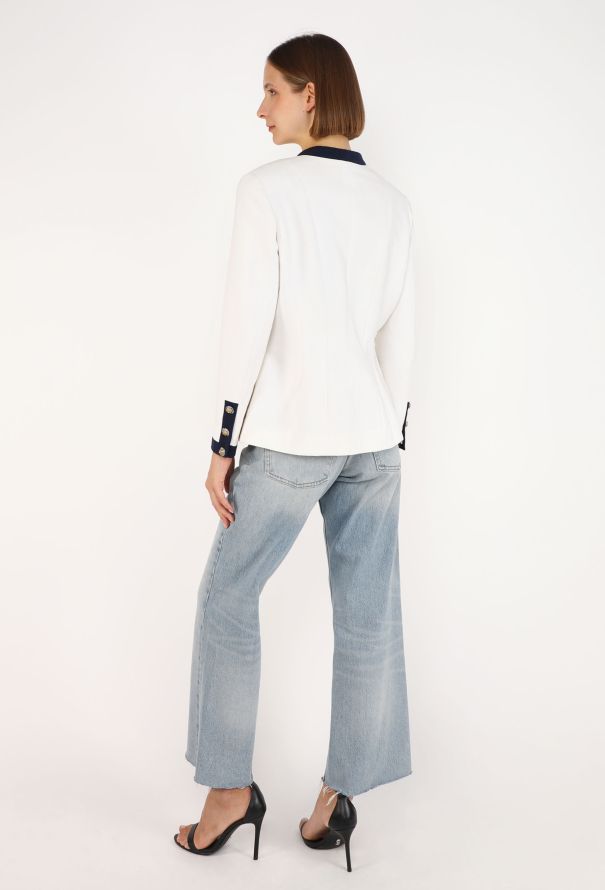 Chanel Camélia Piqué Cotton Blazer, S/S 1992 - 5