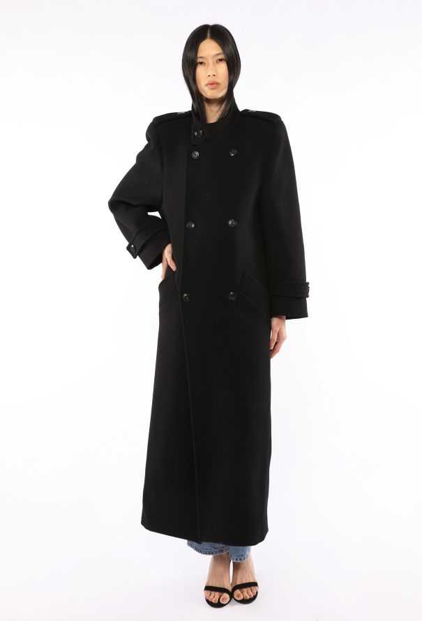 Saint Laurent Double-Breasted Long Peacoat, 2023 - 3