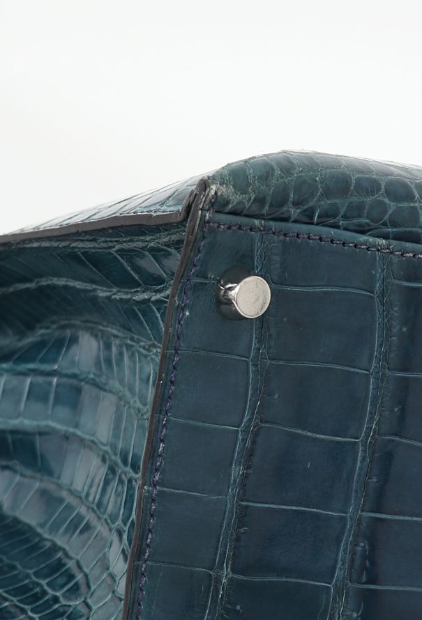 Hermès Blue Jean Porosus Kelly Sellier 35 - 9