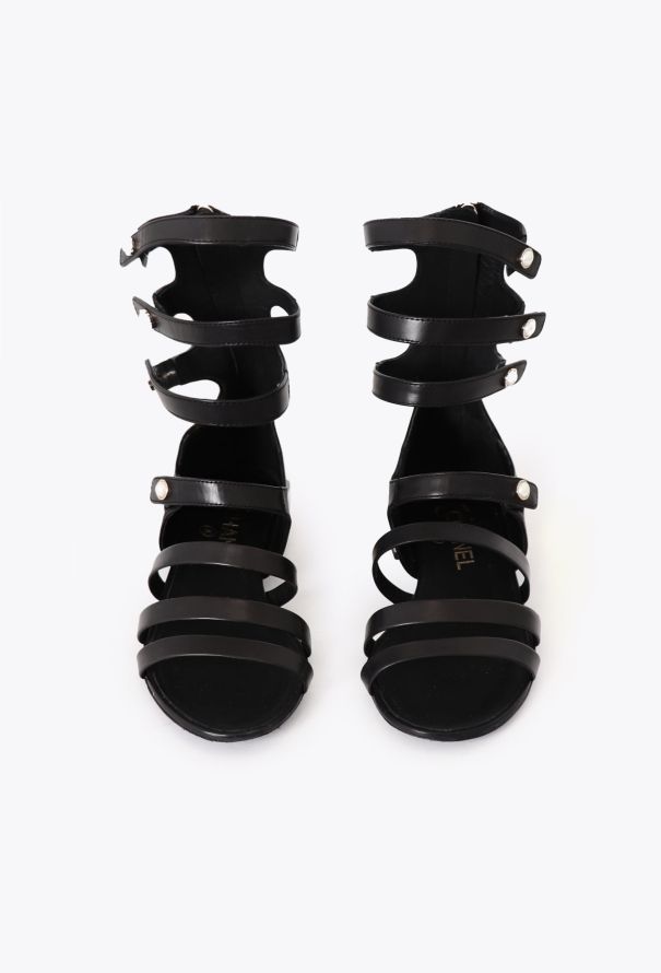 Chanel 2020 Pearl Embellished Gladiator Sandals - 3