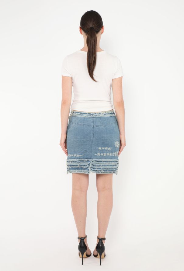 Chanel F/W 2008 Distressed Denim Skirt - 5 Chanel F/W 2008 Distressed Denim Skirt - 5