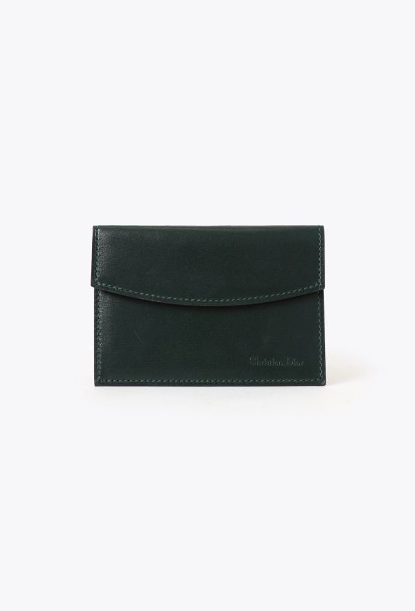 Dior Green Leather Card Holder - 1