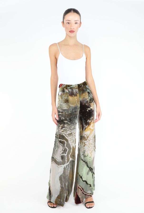 Dior 2001 Marbled Dévoré Pants - 3