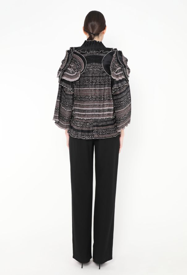 Zandra Rhodes Collector '70s Hand-Painted Plissé Jacket - 5