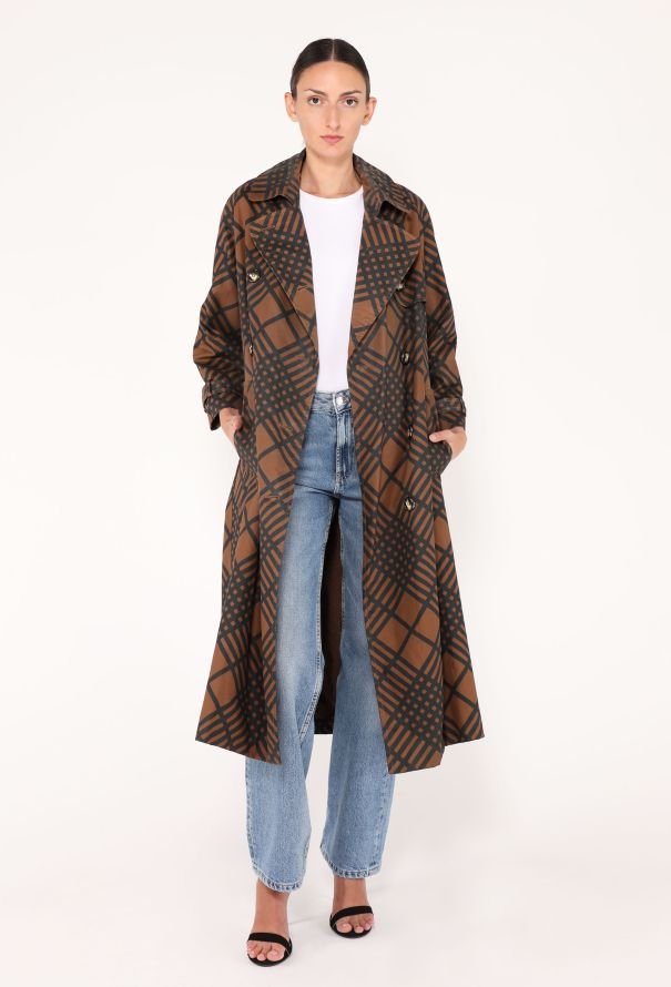 Saint Laurent Rare F/W 1985 Checkered Trench Coat - 5 Saint Laurent Rare F/W 1985 Checkered Trench Coat - 5