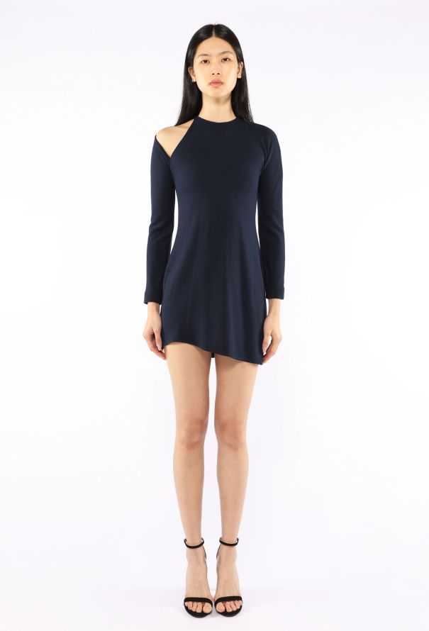 Geoffrey Beene Asymmetrical Knit Cut-Out Dress, 1990 - 1