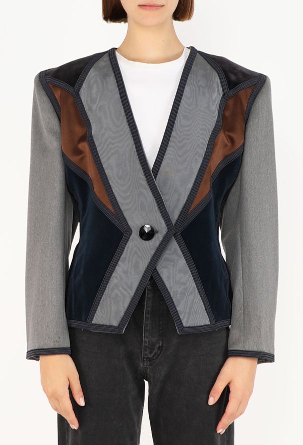 Saint Laurent Cubist Velvet Moire Jacket, F/W 1988 - 3