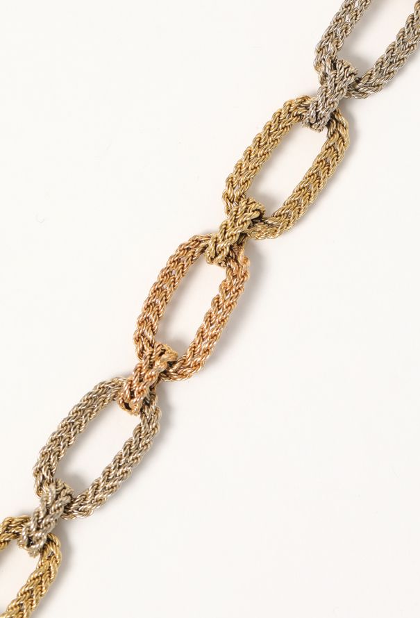 Vintage Fine Jewelry 1960s 18k Gold Braided Chainlink Bracelet - 3