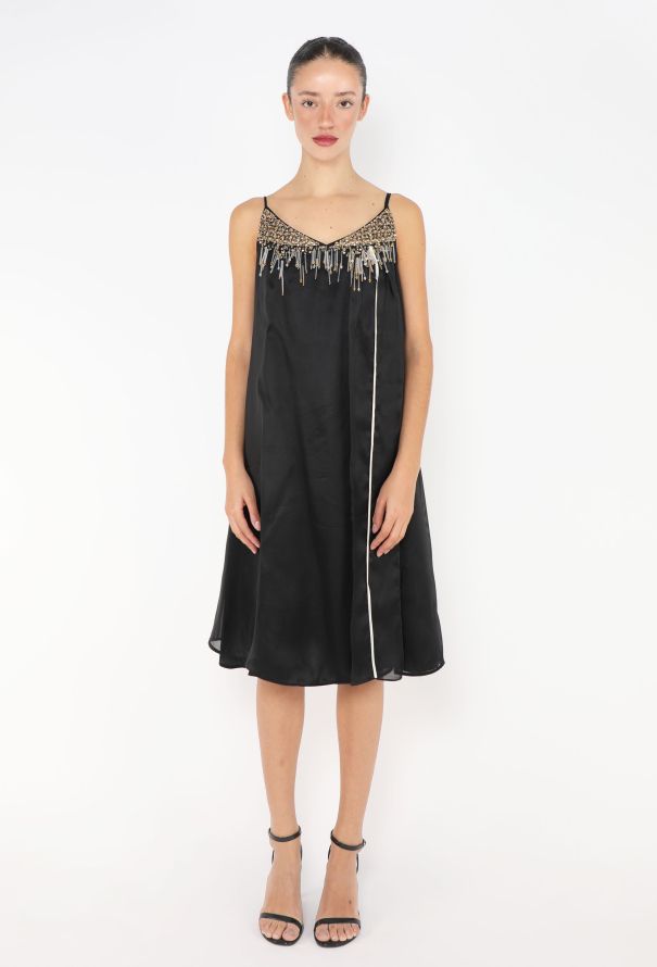 Prada S/S 2016 Beaded Organza Slip Dress - 3