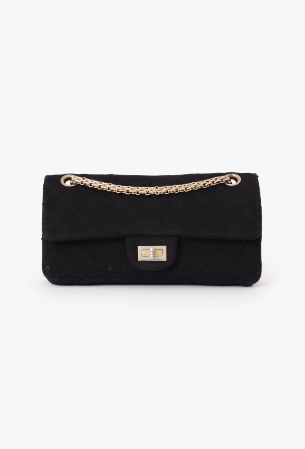 Chanel Black Jersey 2.55 Medium Flap Bag - 1