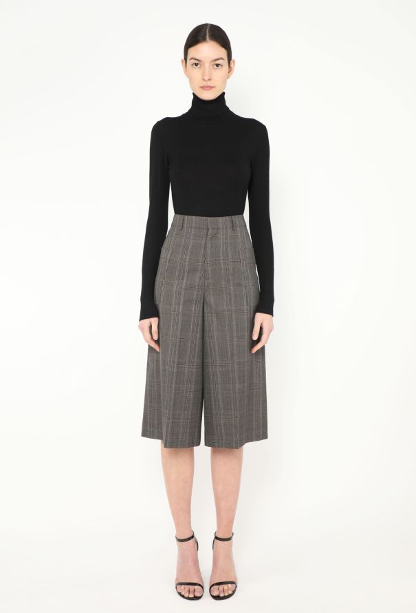 Céline 2019 Pleated Plaid Culottes - 1