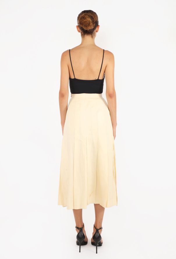 Chanel Vintage Pleated Linen Skirt - 4
