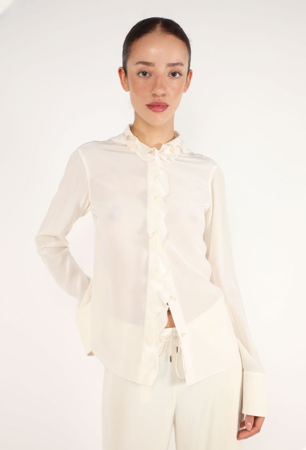 Chanel Ruffled Silk Blouse - 4