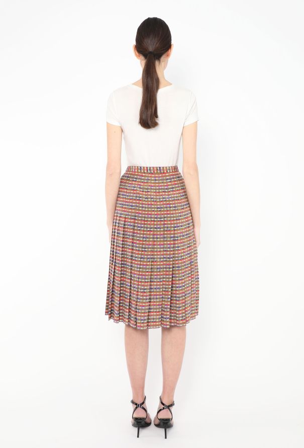 Céline '70s Abstract Pleated Silk Skirt - 4 Céline '70s Abstract Pleated Silk Skirt - 4