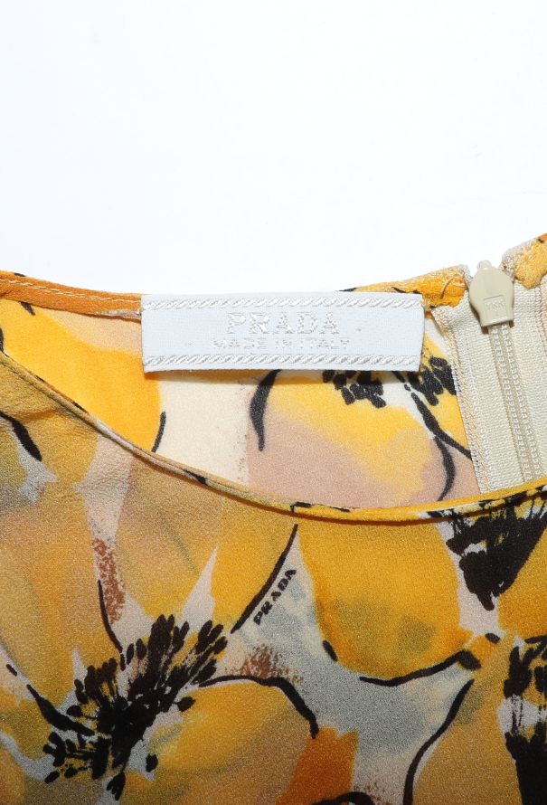 Prada Campaign F/W 2000 Poppy Chiffon Dress - 8