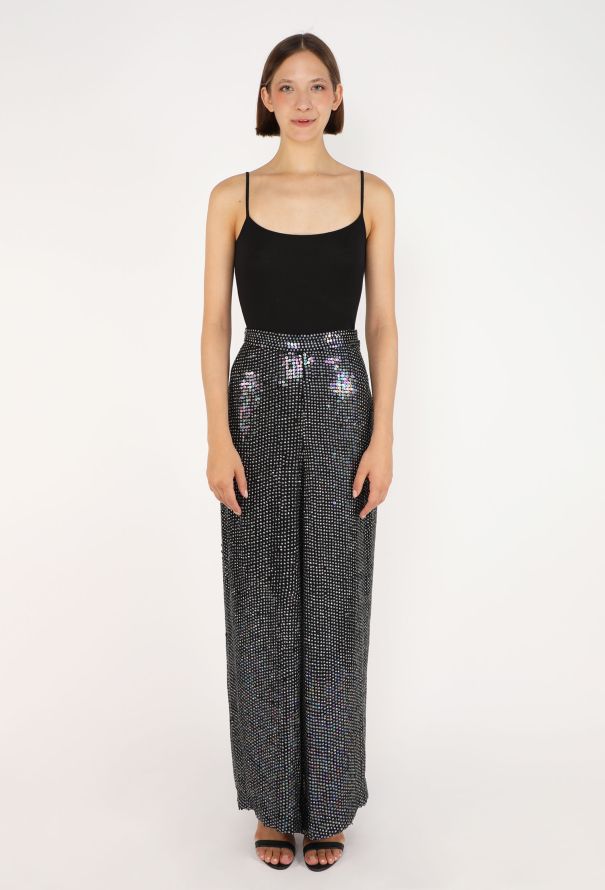 Giorgio Armani Vintage Sequin Silk Trousers - 2