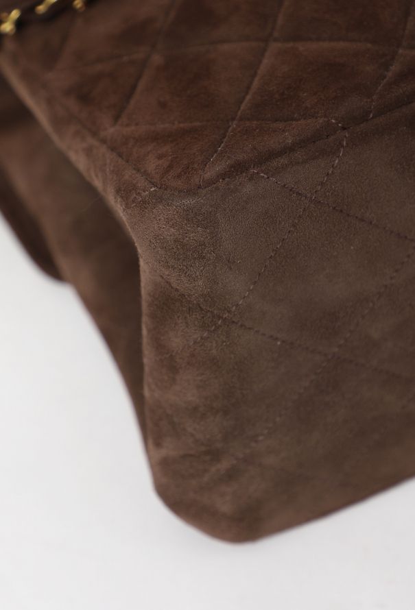 Chanel Rare '90s Suede Jumbo Classic Double Sided Flap Bag - 9