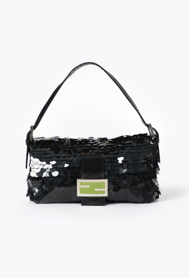 Fendi Vintage Sequin & Python Baguette Bag - 1
