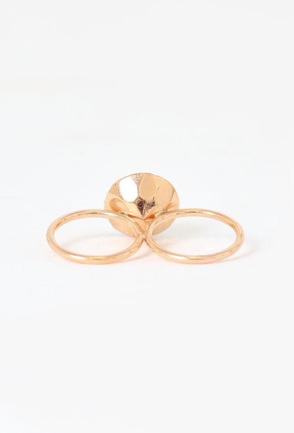 Modern Fine Jewelry Ileana Makri 18K Rose Gold Gem Double-Finger Ring - 5