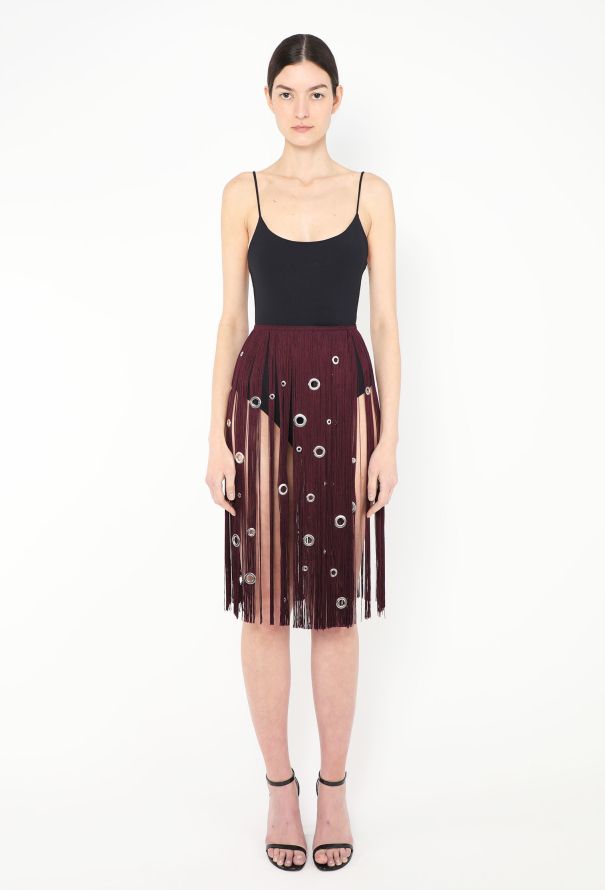 Prada S/S 2024 Fringe Eyelet Skirt - 1