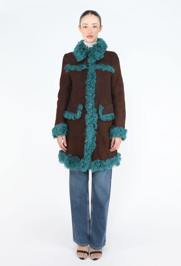 Prada 2014 Bouclé Shearling Trim Coat - 2
