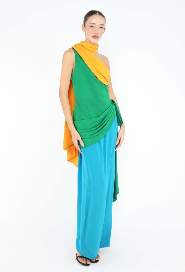 Givenchy RARE Late '80s Draped One-Shoulder Gown - 6