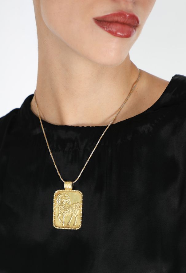Fred Vintage '70s Aries Zodiac 18K Yellow Gold Pendant - 1