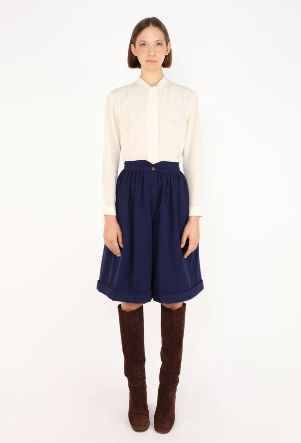 Giorgio Armani Vintage Gathered Wool Culottes - 1