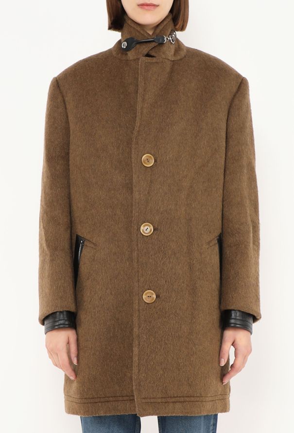 Louis Vuitton F/W 2021 Felted Leather Trim Coat - 5