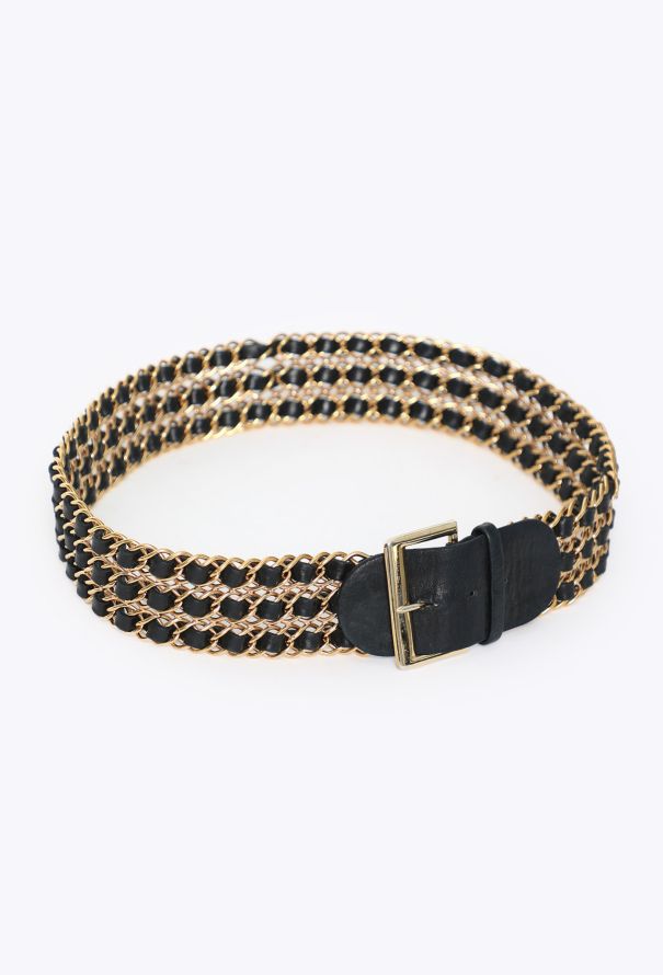 Chanel ICONIC F/W 1988 Chainlink Leather Belt - 4
