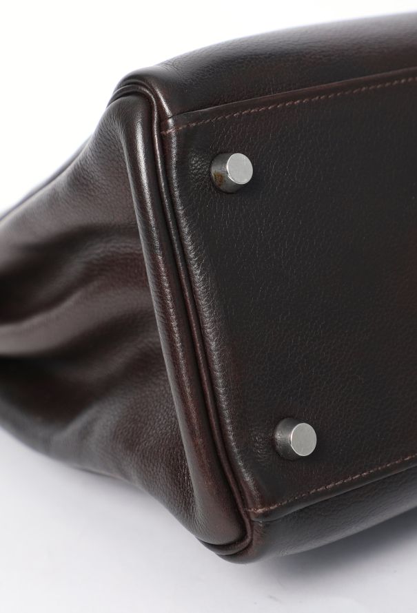 Hermès Evergrain Ébène Kelly Retourné 35 - 10