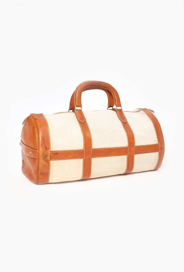 Hermès 1970s Toile H & Calfskin RD Travel Bag - 3 Hermès 1970s Toile H & Calfskin RD Travel Bag - 3