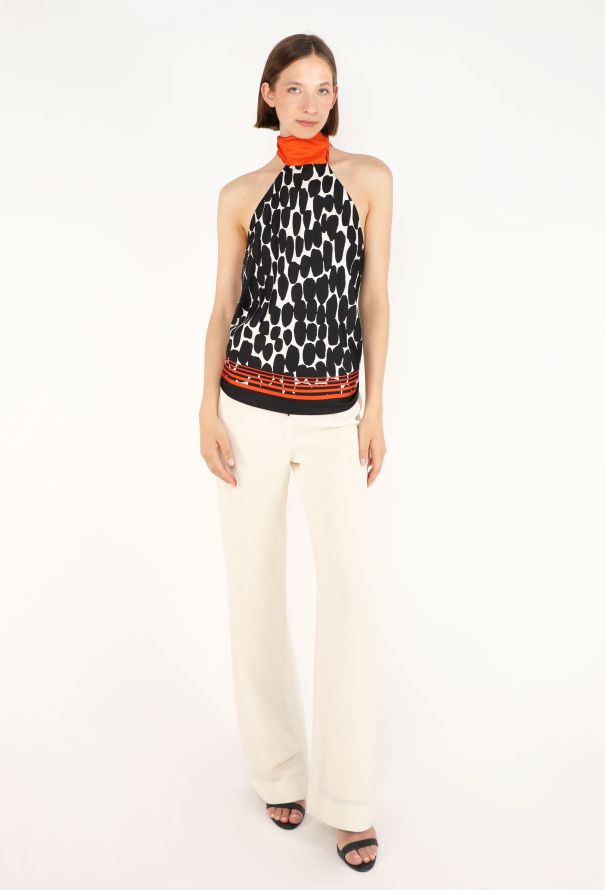 Gucci Silk Open-Back Foulard Top - 4