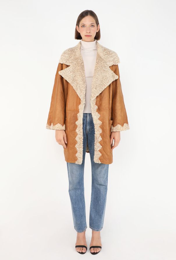 Dior Vintage Belted Shearling Coat - 3