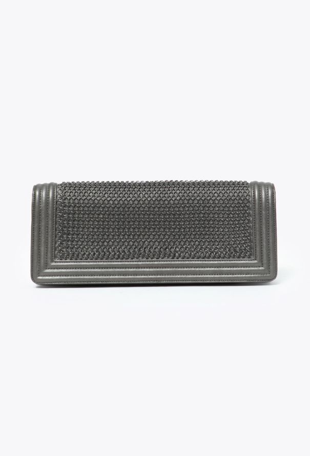 Chanel Metallic Chainmail Boy Clutch - 5