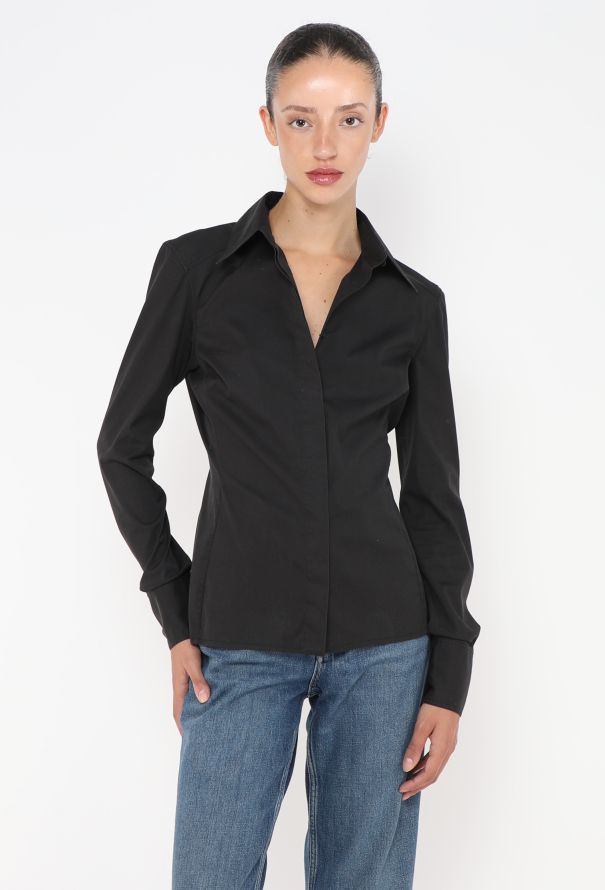 Gucci 2002 Lace-Up Cotton Shirt - 1
